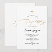 ArtsApp Elegant Faux Gold Calligraphy Bevestiging Kaart (Voorkant / Achterkant)