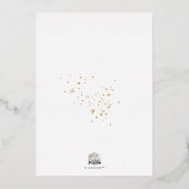 ArtsApp Elegant Faux Gold Calligraphy Christening Folie Uitnodiging (Achterkant)