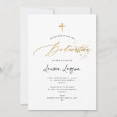 ArtsApp Elegant Faux Gold Calligraphy Dedication Kaart (Voorkant)