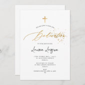 ArtsApp Elegant Faux Gold Calligraphy Dedication Kaart (Voorkant / Achterkant)