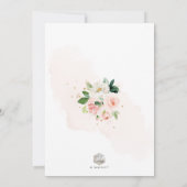 ArtsApp Elegant H2 Bord Roze Rozen Doop Kaart (Achterkant)