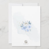 ArtsApp Elegant H2 Stoffig Blauw Rozen Doop Kaart (Achterkant)