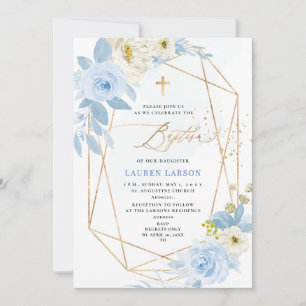 ArtsApp Elegant H2 Stoffig Blauw Rozen Doop Kaart