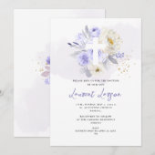 ArtsApp Elegant H2 Stoffig Paarse Rozen Doop Kaart (Voorkant / Achterkant)