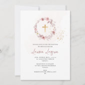 ArtsApp Elegant H2 Stoffig Roos Rozen Doop Kaart (Voorkant)