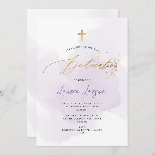 ArtsApp Elegant H2 Wasde Paarse bestemming Kaart (Voorkant / Achterkant)