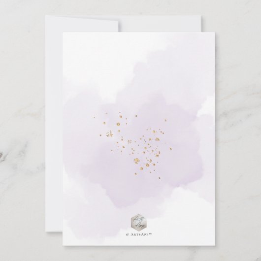 ArtsApp Elegant H2 Wast Paarse Christening Kaart (Achterkant)