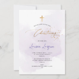ArtsApp Elegant H2 Wast Paarse Christening Kaart