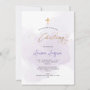 ArtsApp Elegant H2 Wast Paarse Christening Kaart