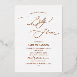 ArtsApp Elegant Roos Gold Calligraphy Baby shower Folie Feestdagenkaart