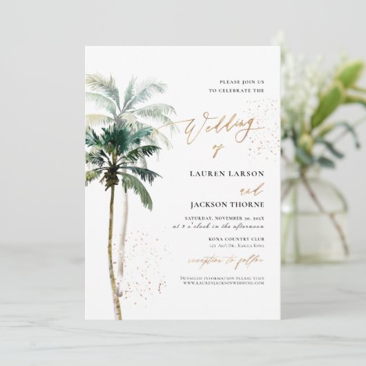 ArtsApp Elegant Tropisch Paradijs Palmbomen Kaart (Staand voorkant)