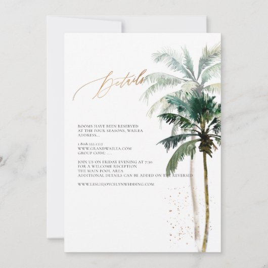 ArtsApp Elegant Tropisch Paradijs Palmbomen Kaart (Achterkant)