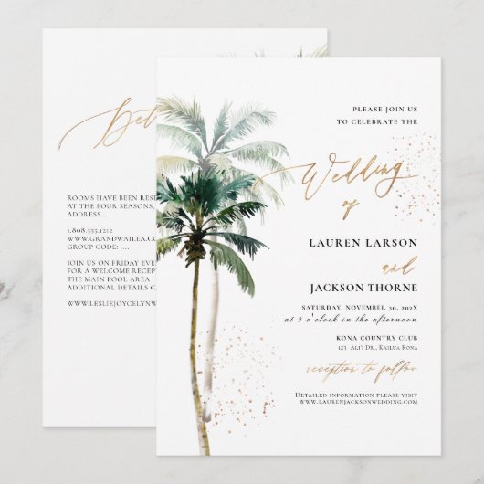 ArtsApp Elegant Tropisch Paradijs Palmbomen Kaart (Voorkant / Achterkant)