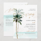 ArtsApp Elegant Tropisch Paradijs Palmen Shoreline Kaart (Voorkant / Achterkant)