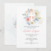 ArtsApp Elegante H2 Bleekroze Rozen Doop Kaart (Voorkant / Achterkant)