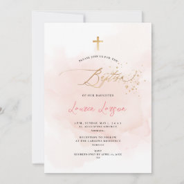 ArtsApp Elegante H2 Gewassen Bleekroze Doop Kaart