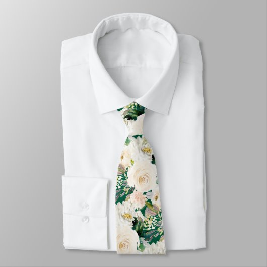 ArtsApp H2 Alabaster Cream Roses Wedding Stropdas (Gebonden)