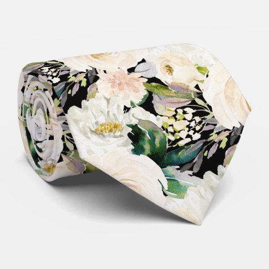 ArtsApp H2 Alabaster Cream Rozen Bruiloft Stropdas (Opgerold)