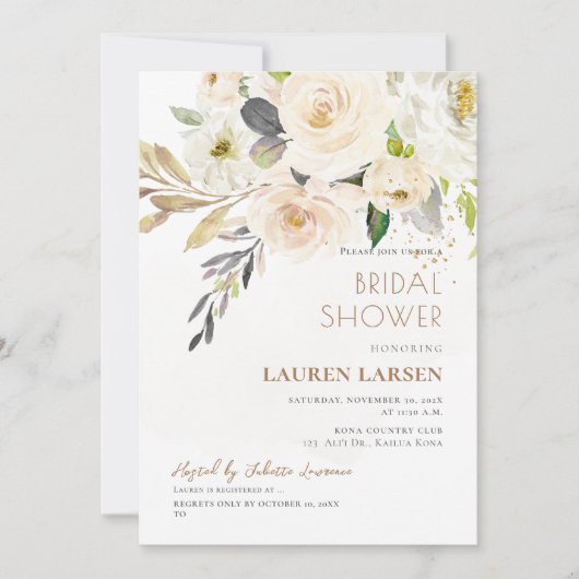 ArtsApp H2 Alabaster Cream Rozen Vrijgezellenfeest Kaart (Voorkant)