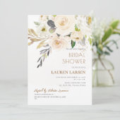 ArtsApp H2 Alabaster Cream Rozen Vrijgezellenfeest Kaart (Staand voorkant)