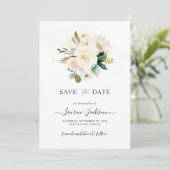 ArtsApp H2 Alabaster Rozen Save the Date Kaart (Staand voorkant)