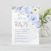 ArtsApp H2 Baby Blue Rozen Baby shower Kaart (Staand voorkant)