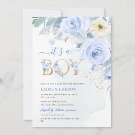ArtsApp H2 Baby Blue Rozen Baby shower Kaart