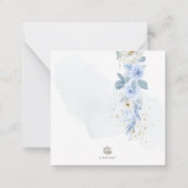ArtsApp H2 Baby Blue Rozen Shower Bedankt Notitiekaartje (Achterkant)