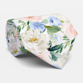 ArtsApp H2 Blush Blauwe Rozen Bruiloft Stropdas (Opgerold)