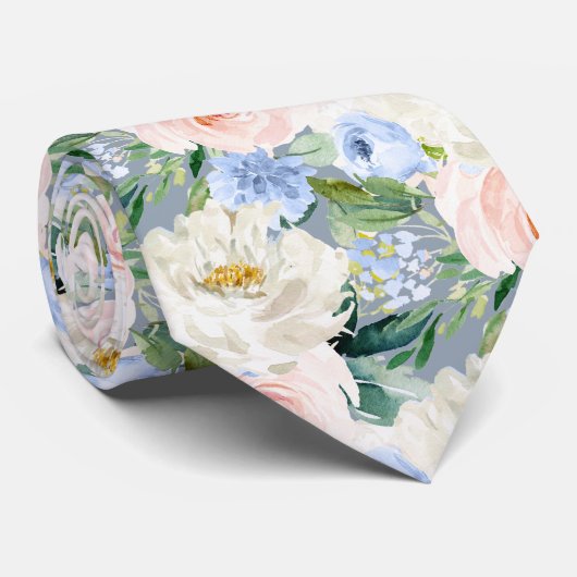 ArtsApp H2 Blush Blauwe Rozen Bruiloft Stropdas (Opgerold)