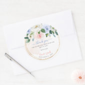 ArtsApp H2 Blush Blue Rozen Baby shower Dank u Ronde Sticker (Envelop)