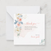 ArtsApp H2 Blush Pink Roses Baby shower Dank u Notitiekaartje (Voorkant)