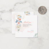 ArtsApp H2 Blush Pink Roses Baby shower Dank u Notitiekaartje (Voorkant / Achterkant in situ)