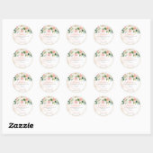 ArtsApp H2 Blush Pink Roses Baby shower Dank u Ronde Sticker (Vel)