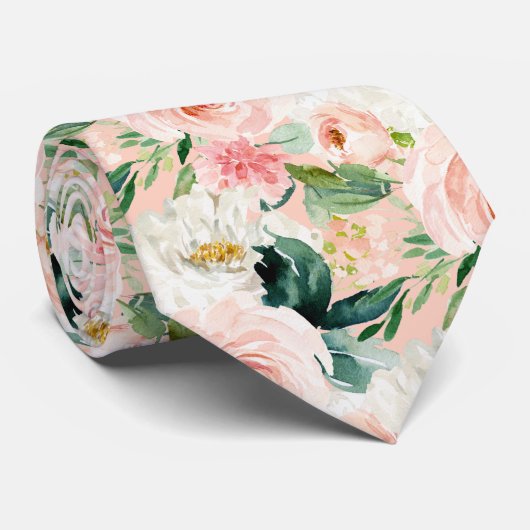 ArtsApp H2 Blush Roze Rozen Bruiloft Stropdas (Opgerold)