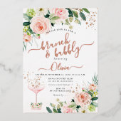 ArtsApp H2 Blush Roze Rozen Brunch Bubbly Folie Feestdagenkaart (Voorkant)
