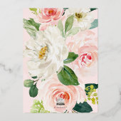 ArtsApp H2 Blush Roze Rozen Brunch Bubbly Folie Feestdagenkaart (Achterkant)