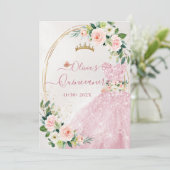 ArtsApp H2 Blush Roze Rozen Sparkling Quinceanera Kaart (Staand voorkant)