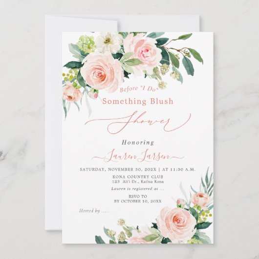 ArtsApp H2 Blush Roze Rozen Vrijgezellenfeest Kaart (Voorkant)