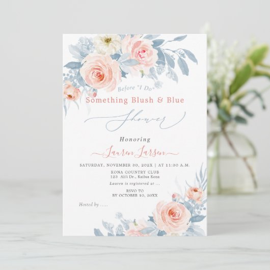 ArtsApp H2 Blush Roze Rozen Vrijgezellenfeest Kaart (Staand voorkant)