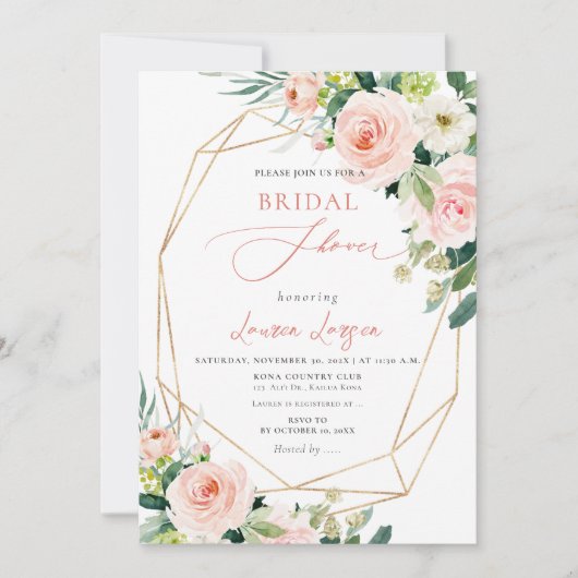 ArtsApp H2 Blush Roze Rozen Vrijgezellenfeest Kaart (Voorkant)