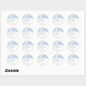 ArtsApp H2 Dusty Blue Rozen DIY Event Dank je Ronde Sticker (Vel)
