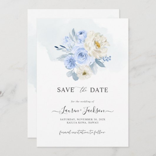 ArtsApp H2 Dusty Blue Rozen Sla de datum Kaart (Voorkant / Achterkant)