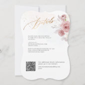 ArtsApp H2 Elegant Stoffige Rozen Bruiloft Kaart (Achterkant)