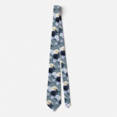 ArtsApp H2 Navy+Dusty Blauwe Rozen Bruiloft Stropdas (Voorkant)