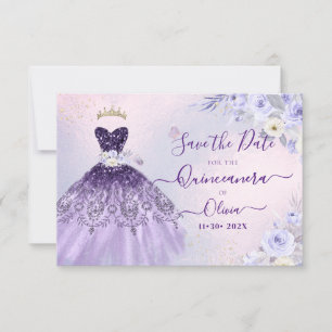 ArtsApp H2 Ombre Paarse Quinceanera Fonkelend Kaart