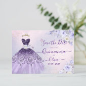 ArtsApp H2 Ombre Paarse sprankelende quinceanera Kaart (Staand voorkant)