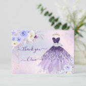 ArtsApp H2 Ombre Paarse sprankelende quinceanera Kaart (Staand voorkant)