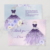 ArtsApp H2 Ombre Paarse sprankelende quinceanera Kaart (Voorkant / Achterkant)