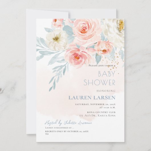 ArtsApp H2 Roze Rozen Stof Blauw Loof Kaart (Voorkant)